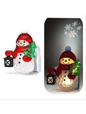 SNOWMAN PROJECTOR NIGHTLIGHT WALLFLOWER FRAGRANCE PLUG BY BATH AND BODY WORKS